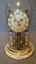 Mechanical clock with glass dome + key. See description.