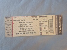 August 8-4-14 2014 ONE DIRECTION Ticket Stub Metlife Stadium E Rutherford