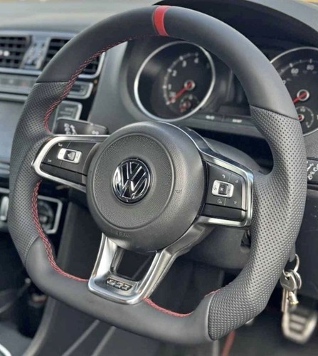 Leather steering wheel - steering,