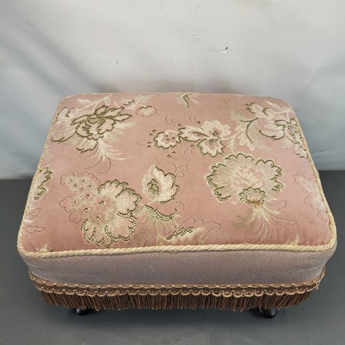 Vintage upholstered footstool - vintage,