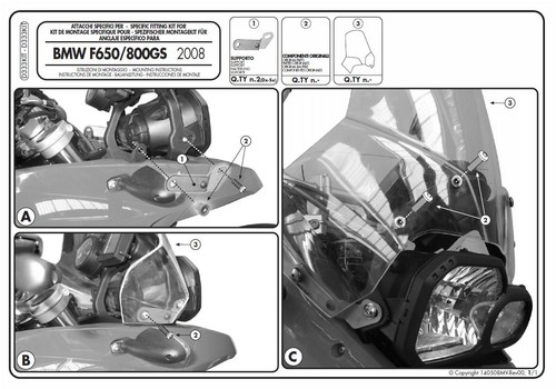 D333kit givi windshield - d333kit,