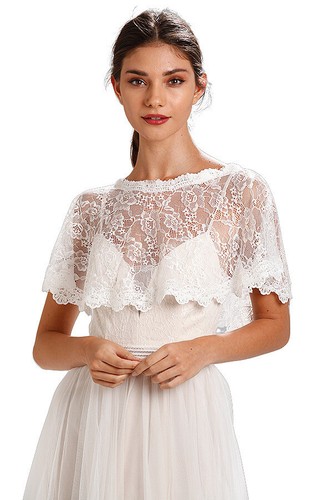 Ivory lace wedding dress - lace,