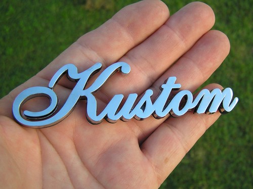 Kustom script chrome car badge - kustom,