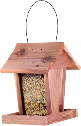 Cedar hopper bird feeder - cedar,