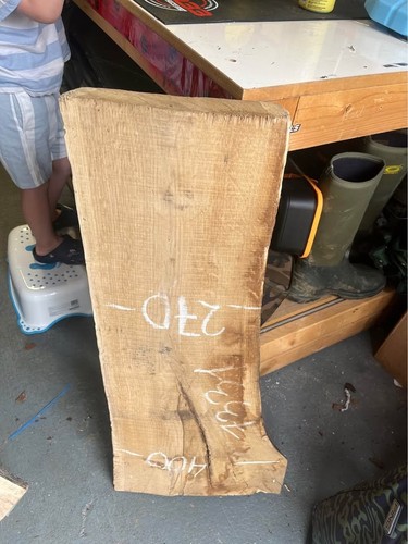 Oak live waney edge slab - oak, live/waney