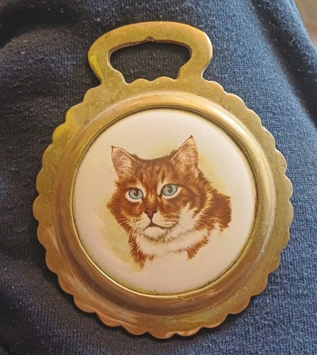 Vintage brass ceramic - vintage, brass,