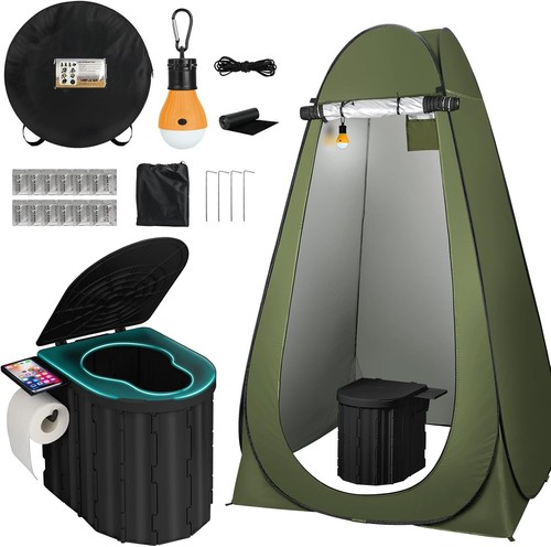 Portable camping toilet with - portable,