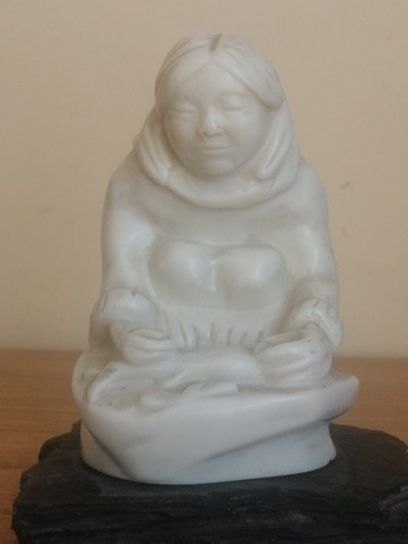 Vintage inuit carved woman - vintage,