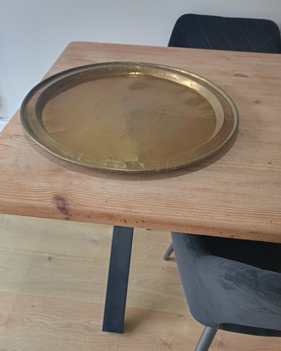 Impressed brass tray inches - impressed,