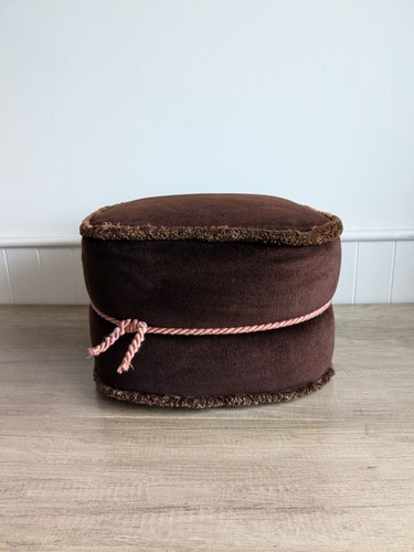 Vintage brown frill square top - frill,