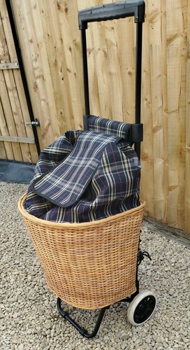 Vintage wicker trolley - trolley, on