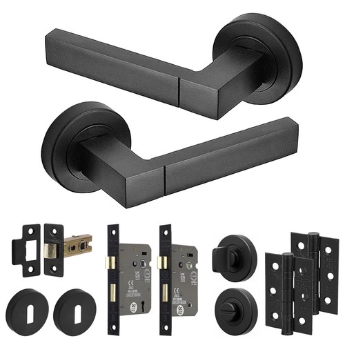 Lumina matt black door lever - lumina,