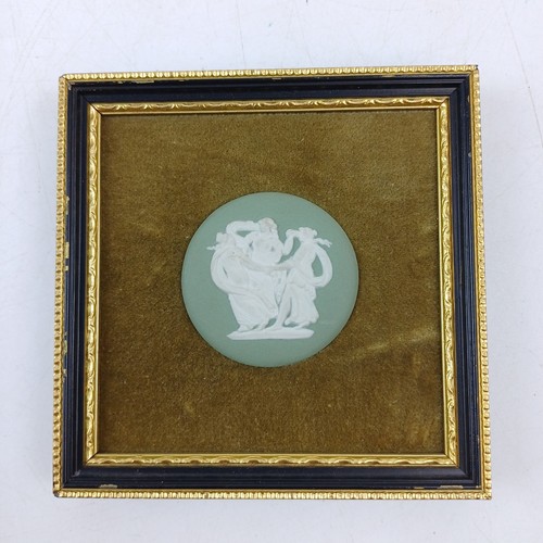 Green jasper ware - green, framed