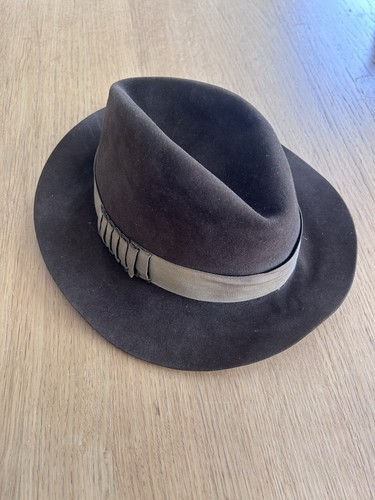 Vintage brown wool fedora - brown, hat