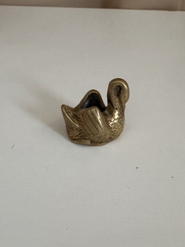 Vintage solid brass swan - brass,