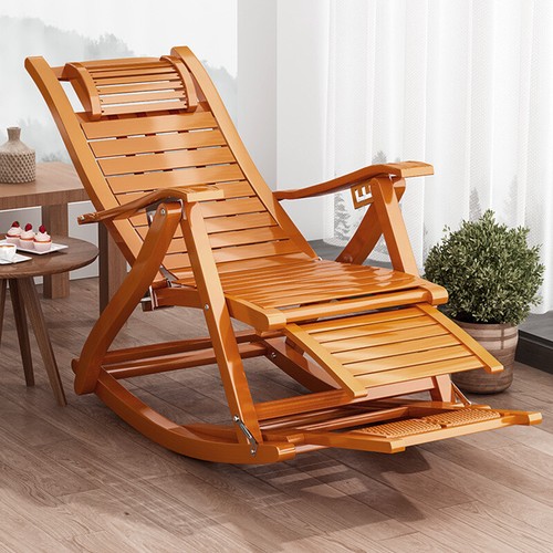 Bamboo recliner rocking - bamboo, chair