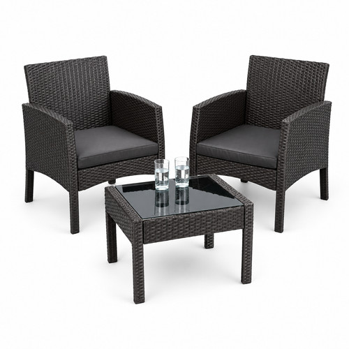 Rattan armchair bistro set - armchair,