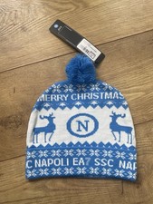 SSC Napoli Bobble Hat - BNWT, Official EA7 Adult One Size