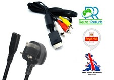 AV Cable + Power Lead For PS2