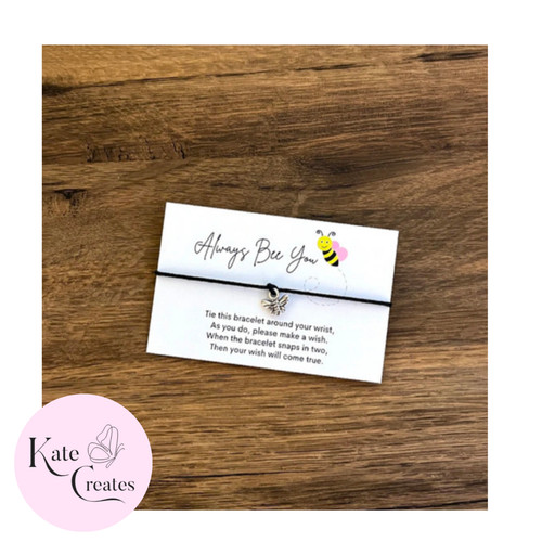 Wish bracelet card - wish, string