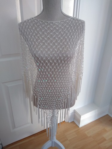 Cream sequin slip round - on,