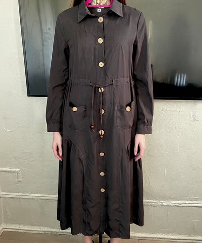 Islamic dark olive - abaya, along