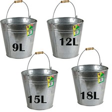 Heavy Duty Galvanised Metal Bucket Handle Plant Pot Coal Planter Strong Steel