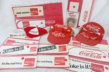 Huge Vintage Coca Cola Hat Cap Lot Collection Paper Coaster Amanco Rare 1950s