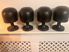 Set Of 4 , Antique Milliners Hat Blocks - Ebonised Black Wood - Rare Dublin