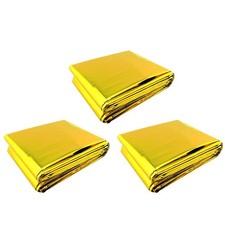  3 Pcs Emergency Survival Foil Blankets Insulation Space Emergancy