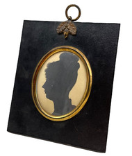 ANTIQUE Frances Moseley (Lucy Onslo) Portrait Silhouette 1822 Papier Mache