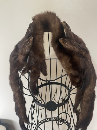 Vintage mink fur stole scarf - vintage,