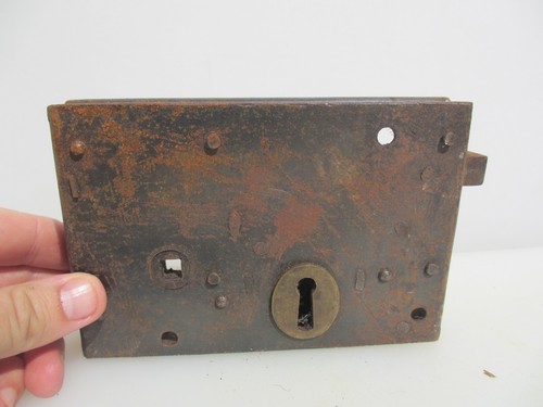 Victorian iron door latch rim - victorian,