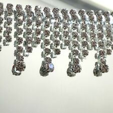 Beaded Ribbon Applique Wedding Dress Diamante Chain Bridal Rhinestone Trimming