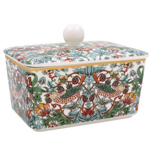 Strawberry thief butter dish - butter,