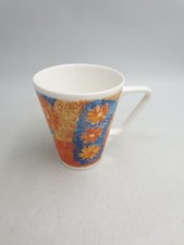 QUEEN'S FINE CHINA BONE MUG CINNAMON & SPICE ORANGE SPICE FLORAL PATCHWORK EFFEC