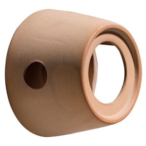Light brown ceramic tea warmer - brown,