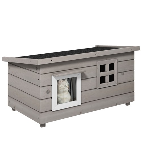 Pawhut wooden outdoor - outdoor, cat