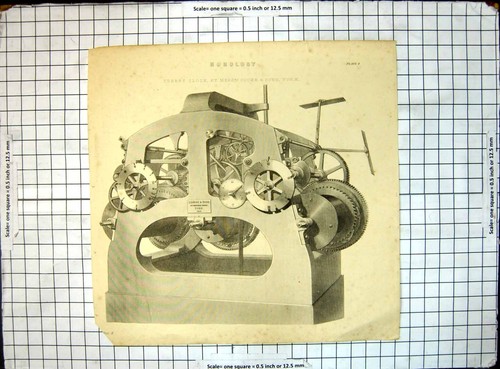 Original old antique print - old,