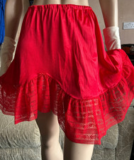 Vintage BRIGHT RED DEEP  LACY