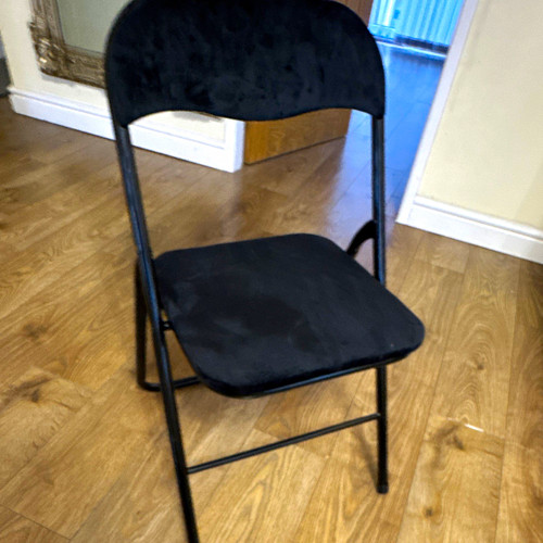 Black metal folding chair - metal,