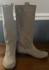 Fiorentini & Baker Suede Mid Calf Boots. Size 38 (Runs large). Beige. EUC