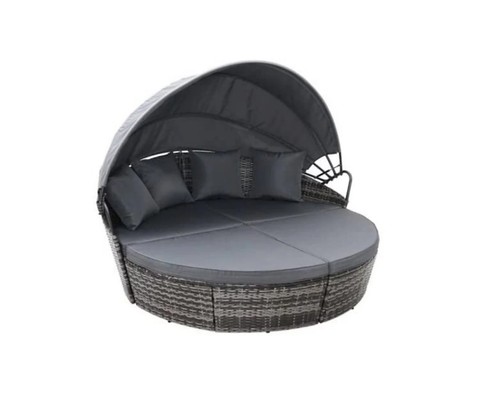 Round rattan outdoor daybed - rattan,