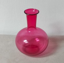 Vintage Cranberry Glass Vase Or Water Flask.