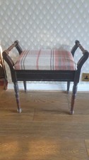 Antique Vintage solid wood Piano Dressing Table Bedroom Tartan stool and storage