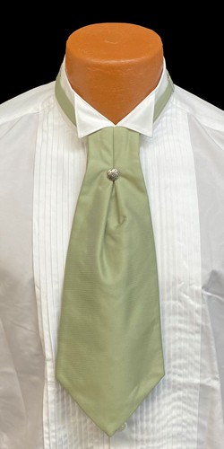 Green cravat with tie - green, pin