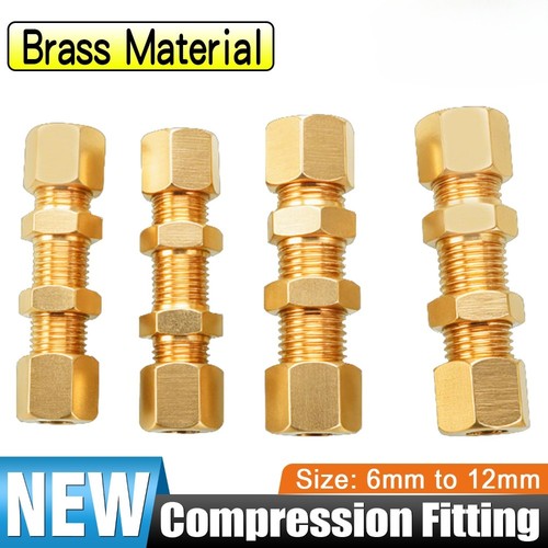 Brass compression bulkhead - brass,