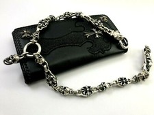 Heavy 925 Sterling Silver Skull Wallet Chain. 323 grams, 54 cm, 21.5"