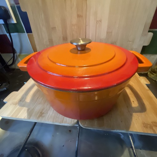 Cast iron casserole pot - pot, orange