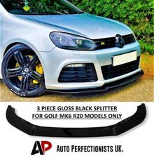 VW Golf MK6 R20 R Gloss Black Front Splitter Spoiler Lip Body Kit Bumper 08-13
